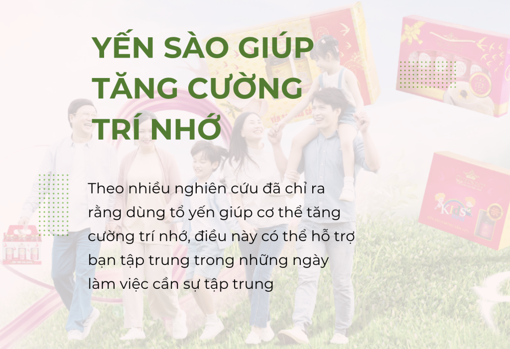 công dụng của tổ yến là tăng cường trí nhớ