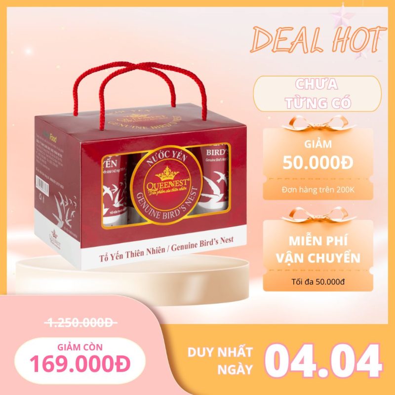 Yến lon Yến sào chưng sẵn cao cấp hộp đỏ đô 75ml
